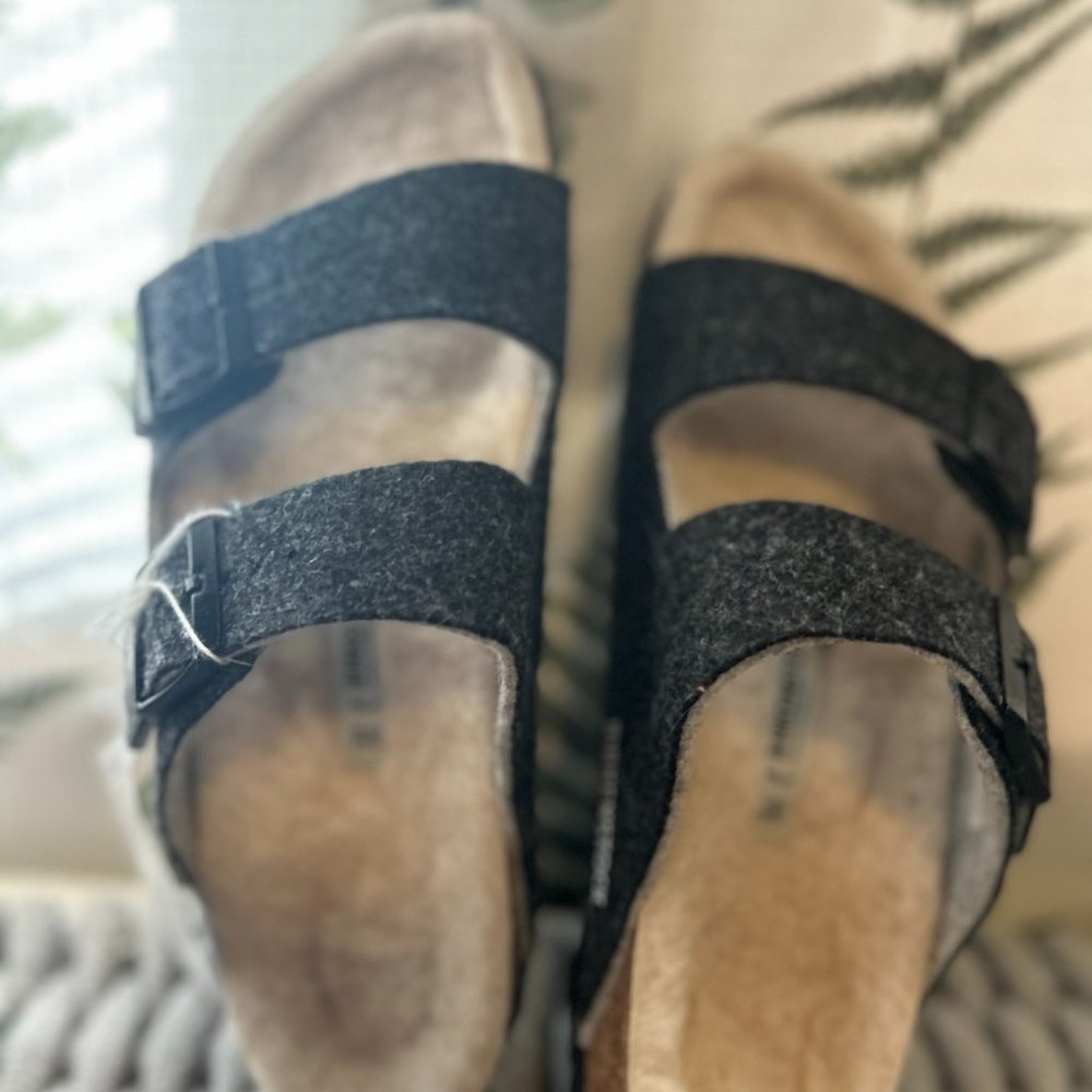 Birckenstock Arizona Dark Gray Wool Size 39